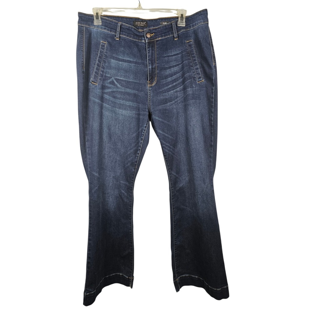 Judy Blue Flare Jeans Dark Wash High Rise Stretch Women Size 22W